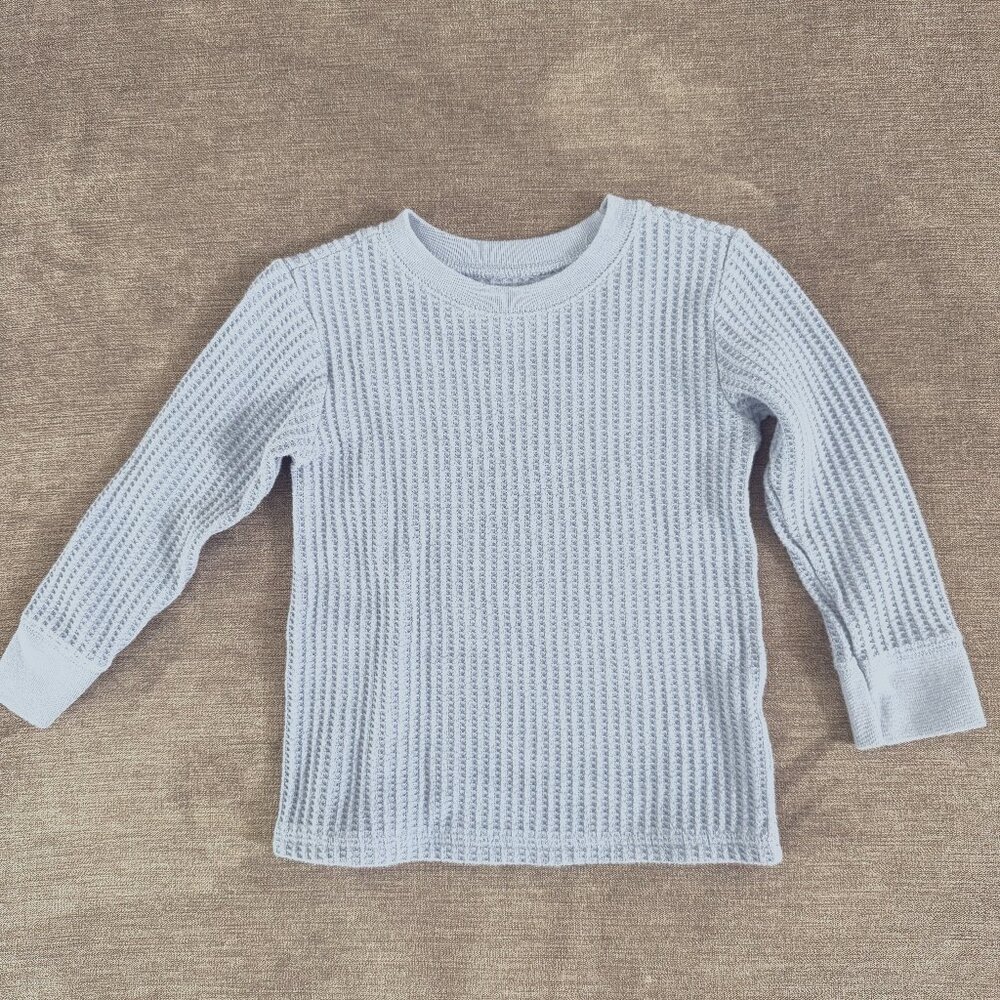 Rugged Butts Toddler Gray Waffle Long Sleeve 2T